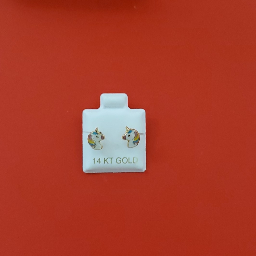 14 K Gold unicorns earrings
